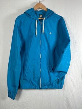 Element Bright Blue Hooded Zip Windbreaker